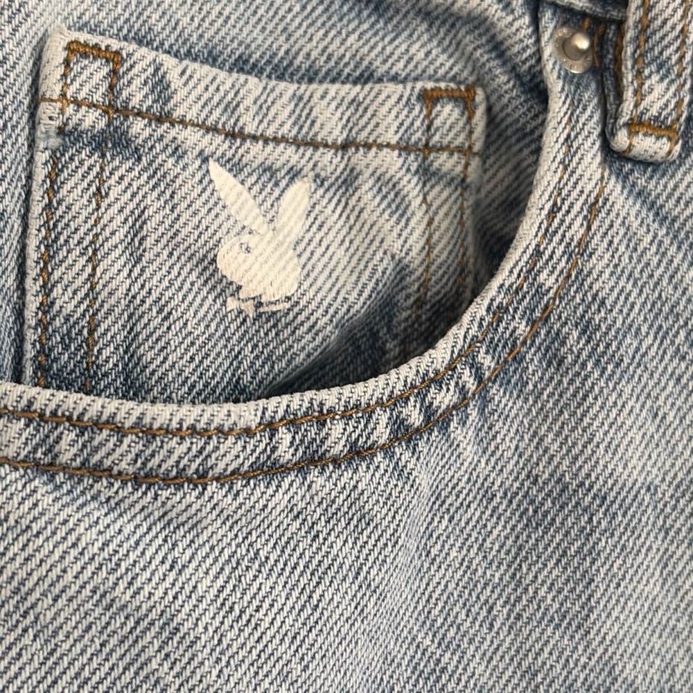 Playboy X Pacsun Jeans Women 27 High Rise Straight Leg Button Fly Logo Denim - Picture 2 of 12